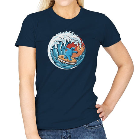 Cookie Surfing - Womens T-Shirts RIPT Apparel Small / Navy