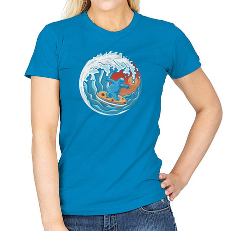 Cookie Surfing - Womens T-Shirts RIPT Apparel Small / Sapphire