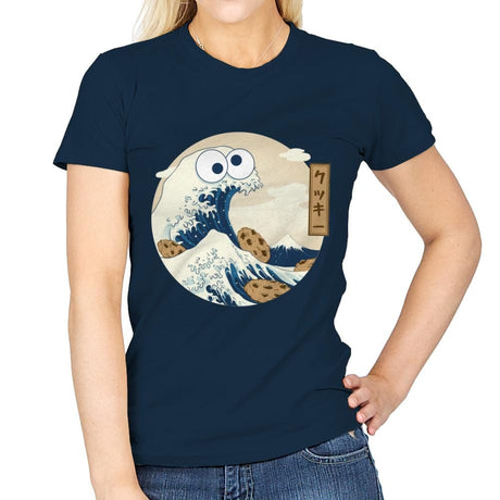 Cookiegana Wave - Womens T-Shirts RIPT Apparel Small / Navy