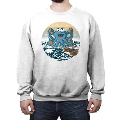 Coookie Kraken Attack - Shirt Club - Crew Neck Sweatshirt Crew Neck Sweatshirt RIPT Apparel Small / White