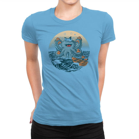 Coookie Kraken Attack - Shirt Club - Womens Premium T-Shirts RIPT Apparel Small / Turquoise