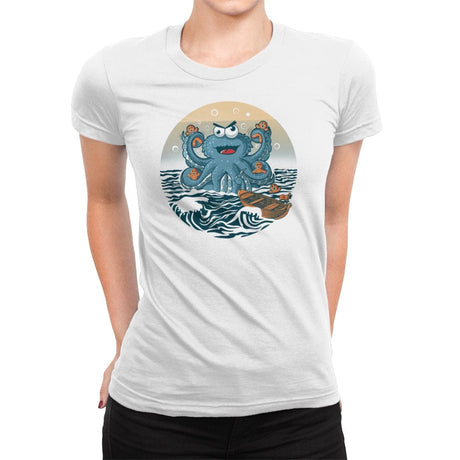 Coookie Kraken Attack - Shirt Club - Womens Premium T-Shirts RIPT Apparel Small / White