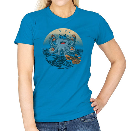Coookie Kraken Attack - Shirt Club - Womens T-Shirts RIPT Apparel Small / Sapphire