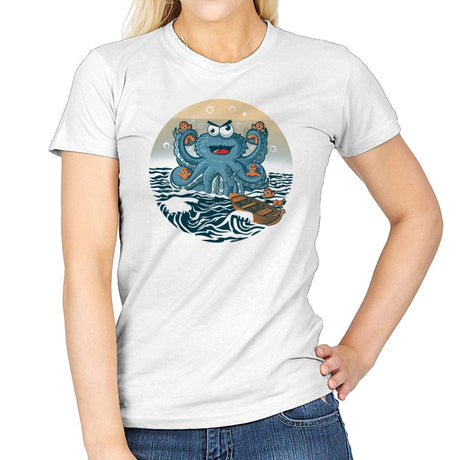 Coookie Kraken Attack - Shirt Club - Womens T-Shirts RIPT Apparel Small / White