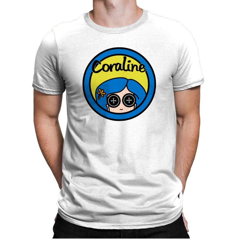 Coraline - Mens Premium T-Shirts RIPT Apparel Small / White