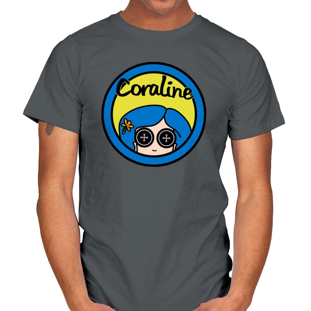Coraline - Mens T-Shirts RIPT Apparel Small / Charcoal