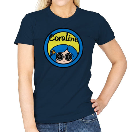 Coraline - Womens T-Shirts RIPT Apparel Small / Navy