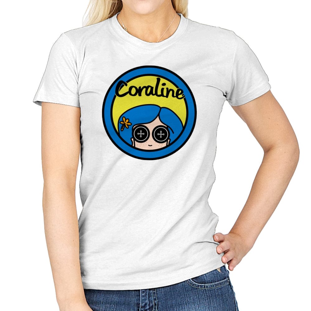 Coraline - Womens T-Shirts RIPT Apparel Small / White