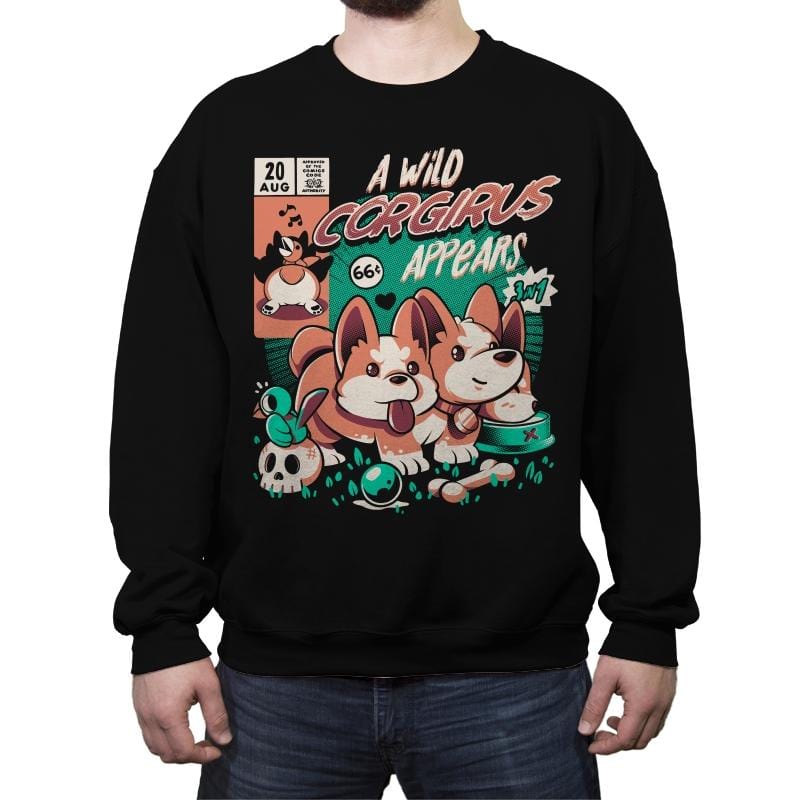 Corgirus - Crew Neck Sweatshirt Crew Neck Sweatshirt RIPT Apparel Small / Black