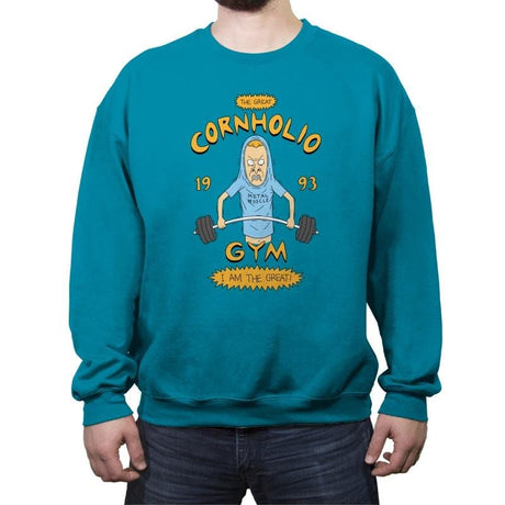 Cornholio's Gym - Crew Neck Sweatshirt Crew Neck Sweatshirt RIPT Apparel