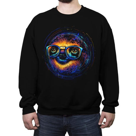 Cosmic Sloth - Crew Neck Sweatshirt Crew Neck Sweatshirt RIPT Apparel Small / Black
