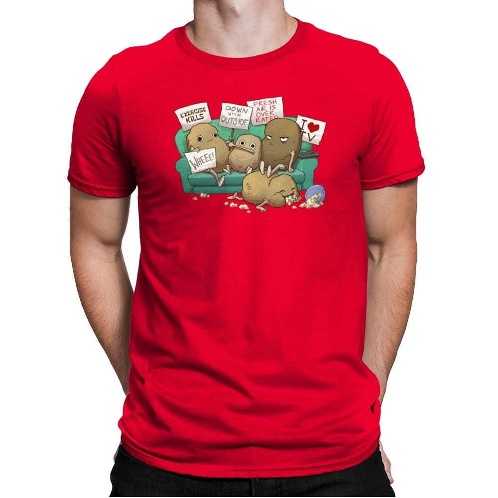 Couch Potato Club - Mens Premium T-Shirts RIPT Apparel Small / Red