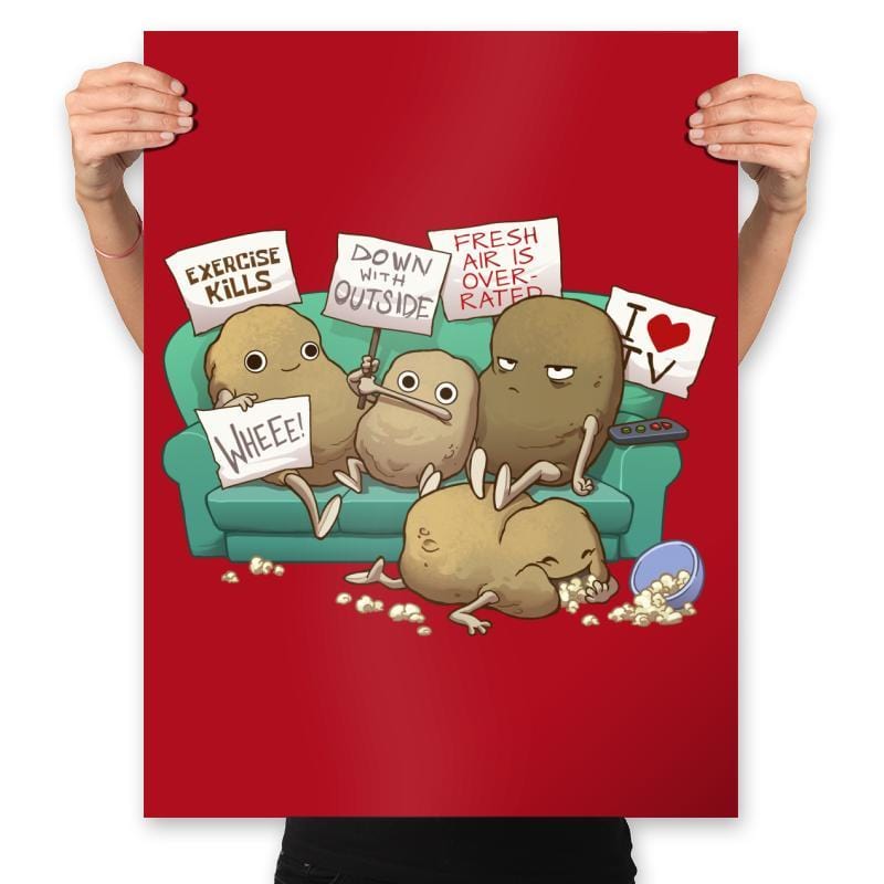 Couch Potato Club - Prints Posters RIPT Apparel 18x24 / Red