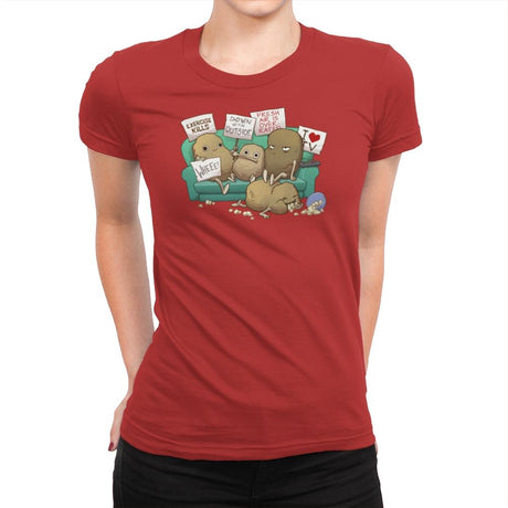 Couch Potato Club - Womens Premium T-Shirts RIPT Apparel Small / Red