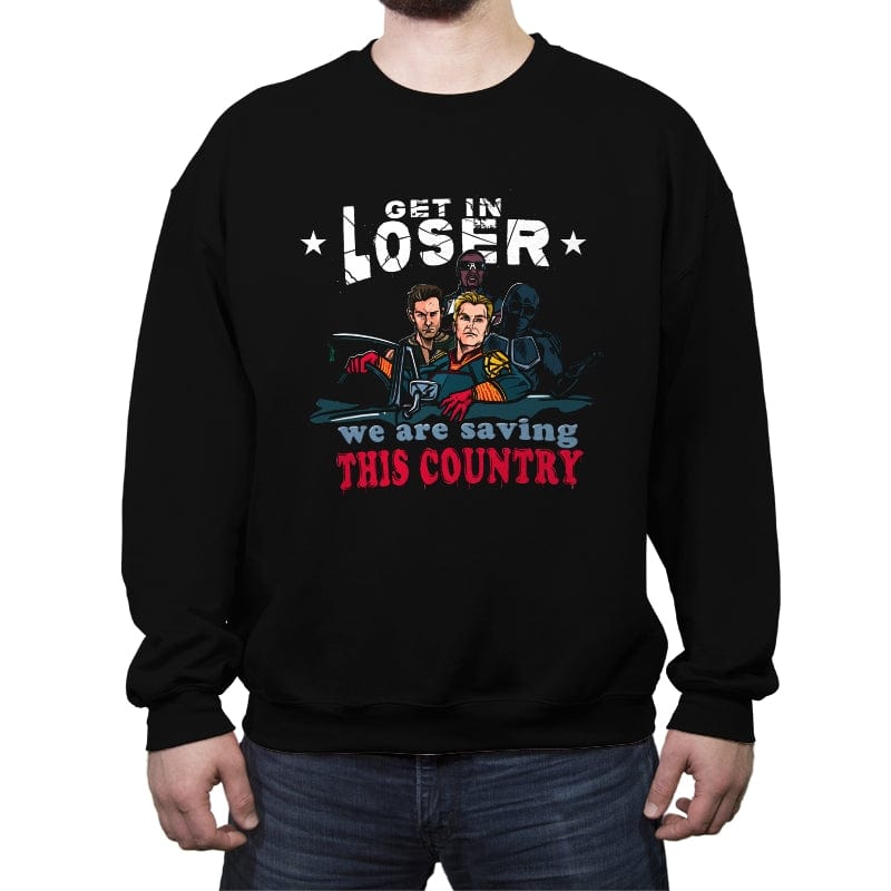 Country Saving - Crew Neck Sweatshirt Crew Neck Sweatshirt RIPT Apparel Small / Black