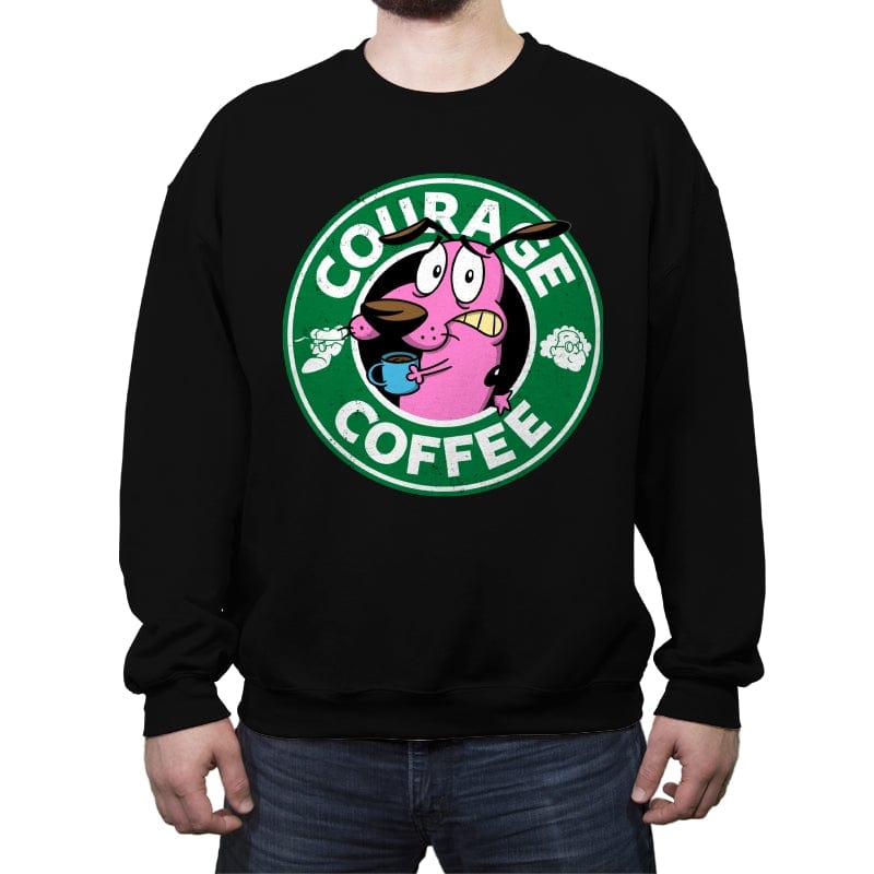 Courage Coffee - Crew Neck Sweatshirt Crew Neck Sweatshirt RIPT Apparel Small / Black