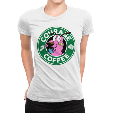 Courage Coffee - Womens Premium T-Shirts RIPT Apparel Small / White