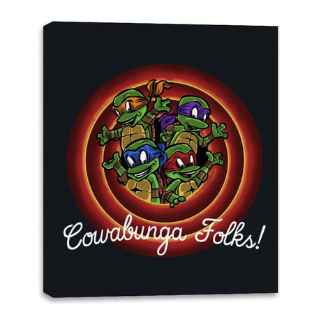 Cowabunga Folks - Canvas Wraps Canvas Wraps RIPT Apparel 16x20 / Black