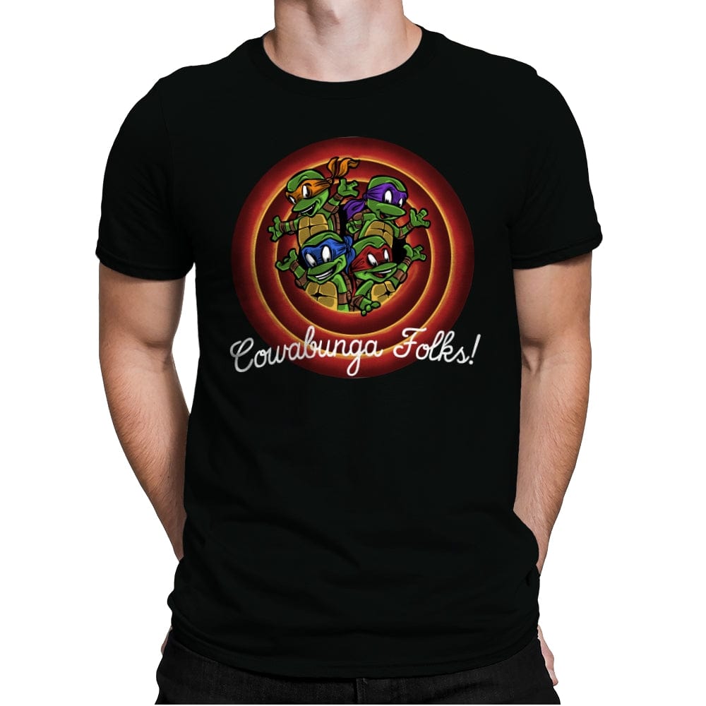 Cowabunga Folks - Mens Premium T-Shirts RIPT Apparel Small / Black