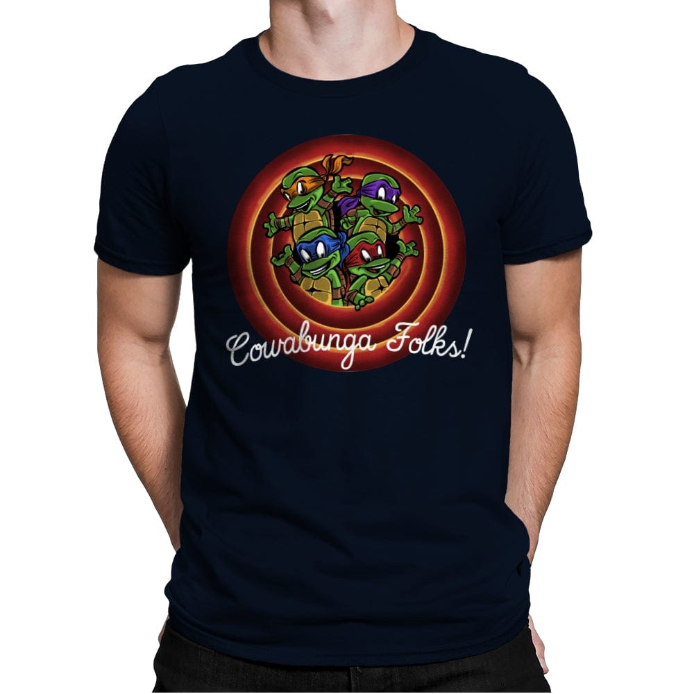 Cowabunga Folks - Mens Premium T-Shirts RIPT Apparel Small / Midnight Navy