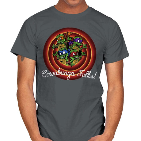 Cowabunga Folks - Mens T-Shirts RIPT Apparel Small / Charcoal
