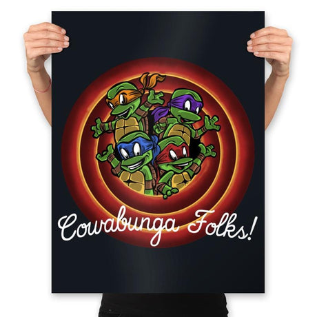 Cowabunga Folks - Prints Posters RIPT Apparel 18x24 / Black