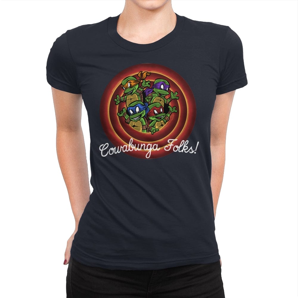 Cowabunga Folks - Womens Premium T-Shirts RIPT Apparel Small / Midnight Navy