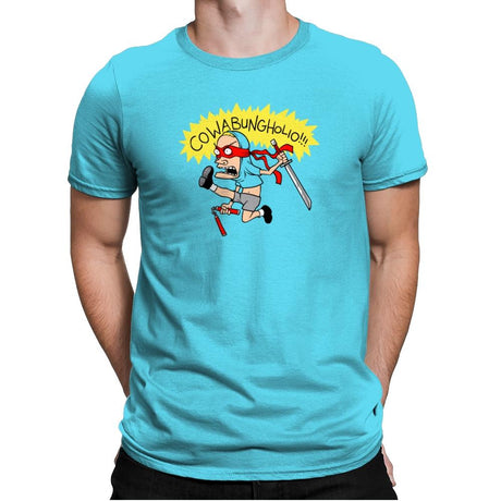 Cowabungholio Exclusive - Mens Premium T-Shirts RIPT Apparel Small / Tahiti Blue