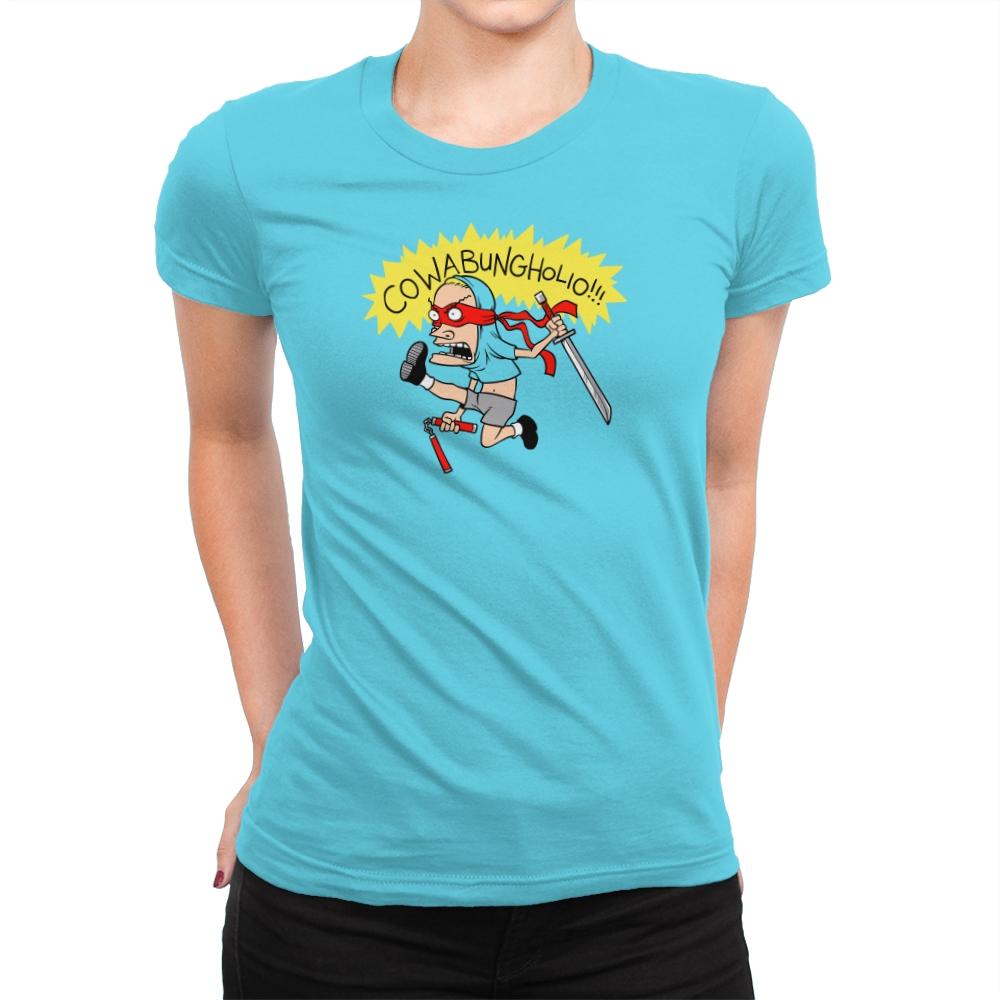 Cowabungholio Exclusive - Womens Premium T-Shirts RIPT Apparel Small / Tahiti Blue