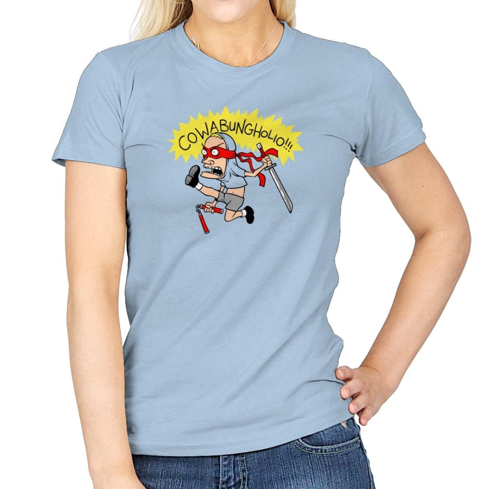 Cowabungholio Exclusive - Womens T-Shirts RIPT Apparel Small / Light Blue