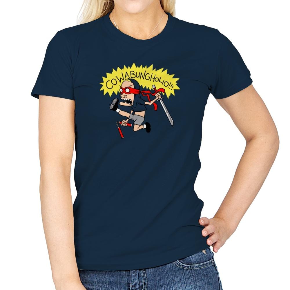 Cowabungholio Exclusive - Womens T-Shirts RIPT Apparel Small / Navy