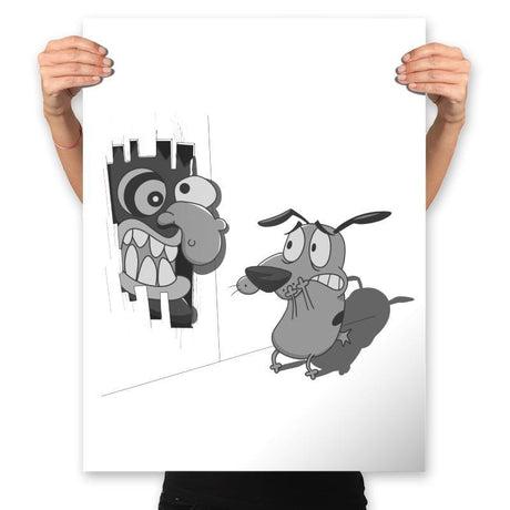 Cowardly Dog - Prints Posters RIPT Apparel 18x24 / White