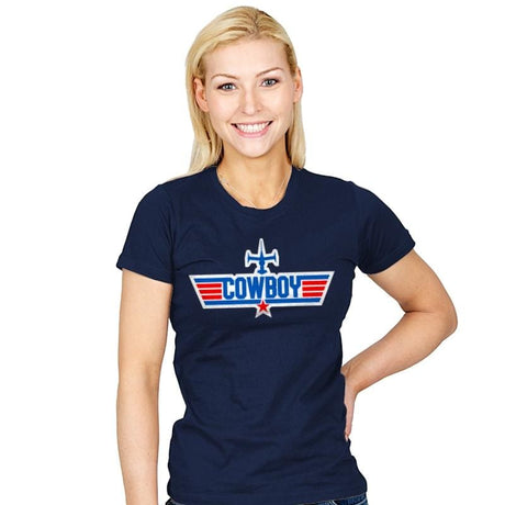 Cowboy Gun - Womens T-Shirts RIPT Apparel Small / Navy