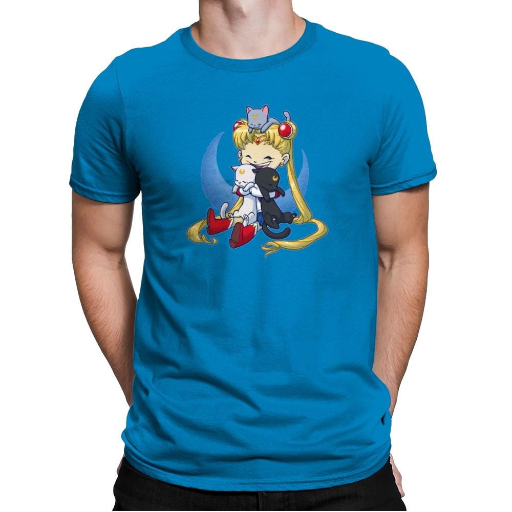 Crazy Moon Cat Lady - Miniature Mayhem - Mens Premium T-Shirts RIPT Apparel Small / Turqouise
