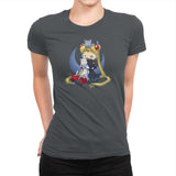 Crazy Moon Cat Lady - Miniature Mayhem - Womens Premium T-Shirts RIPT Apparel Small / Heavy Metal
