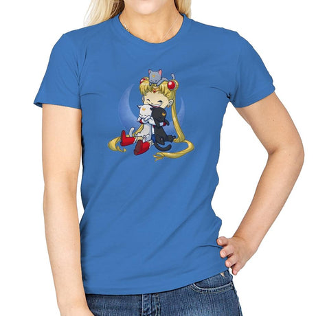 Crazy Moon Cat Lady - Miniature Mayhem - Womens T-Shirts RIPT Apparel Small / Iris