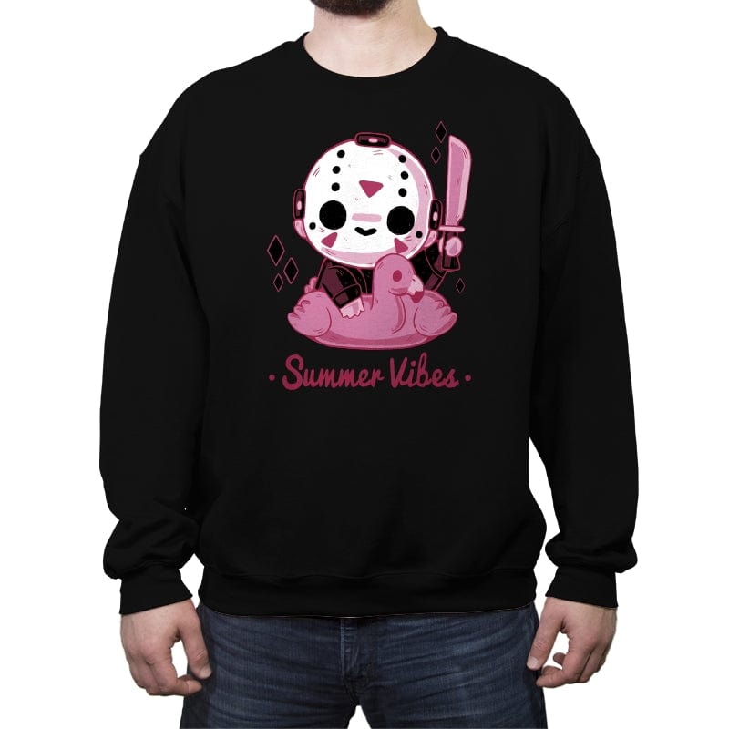 Creepy Summer Vibes - Crew Neck Sweatshirt Crew Neck Sweatshirt RIPT Apparel Small / Black