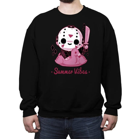 Creepy Summer Vibes - Crew Neck Sweatshirt Crew Neck Sweatshirt RIPT Apparel Small / Black