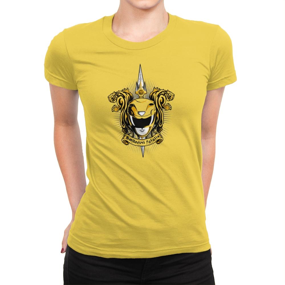 Croceus Smilodon Fatalis - Zordwarts - Womens Premium T-Shirts RIPT Apparel Small / Vibrant Yellow