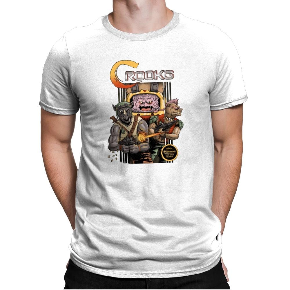 Crooks Exclusive - Mens Premium T-Shirts RIPT Apparel Small / White