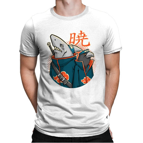 Crow and Shark - Mens Premium T-Shirts RIPT Apparel Small / White