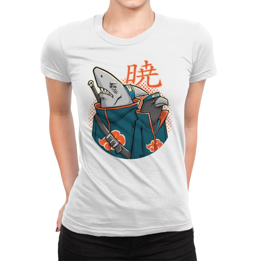 Crow and Shark - Womens Premium T-Shirts RIPT Apparel Small / White