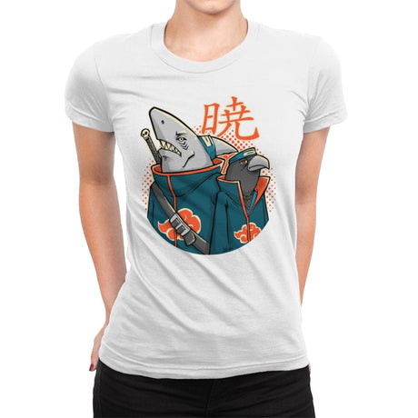 Crow and Shark - Womens Premium T-Shirts RIPT Apparel Small / White