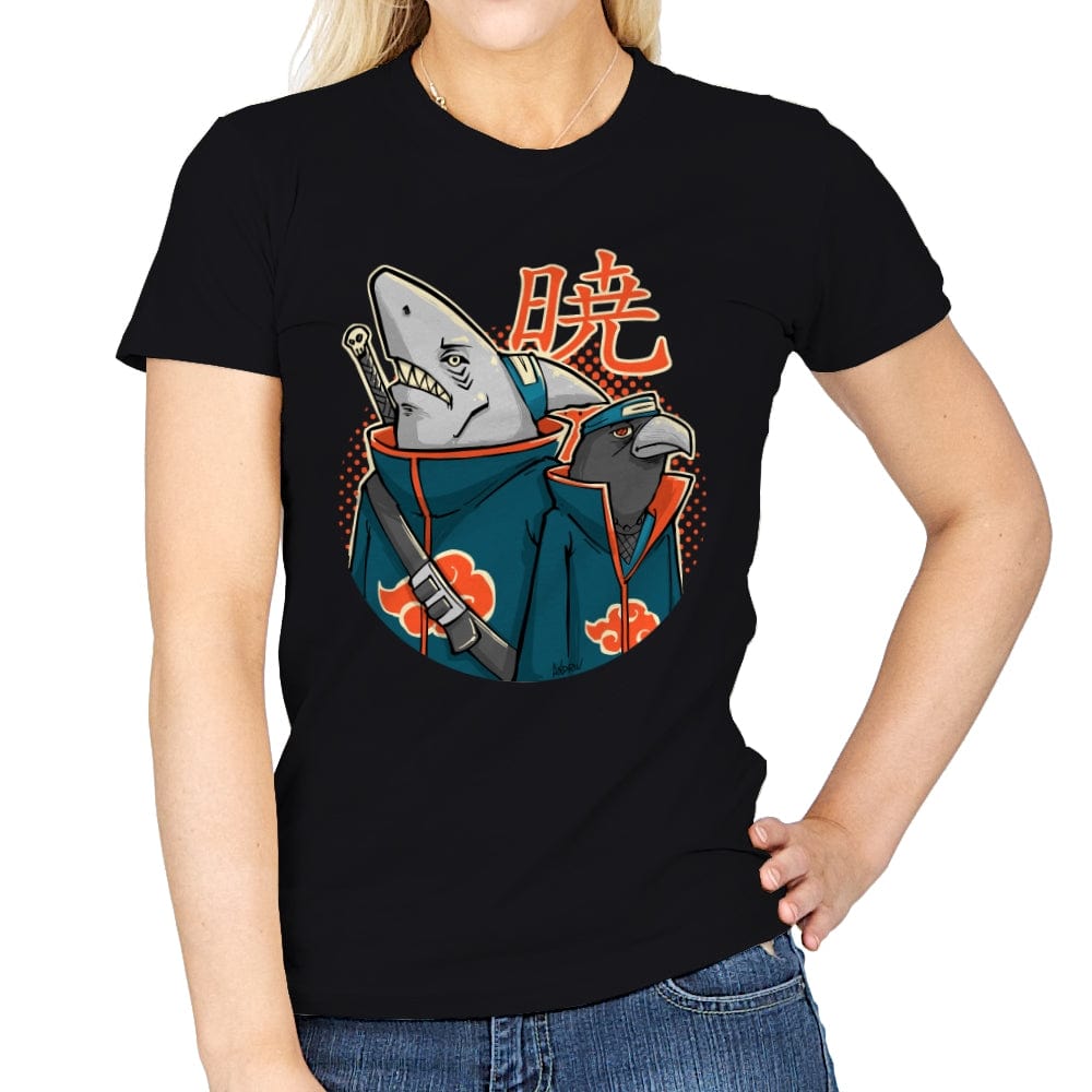Crow and Shark - Womens T-Shirts RIPT Apparel Small / Black