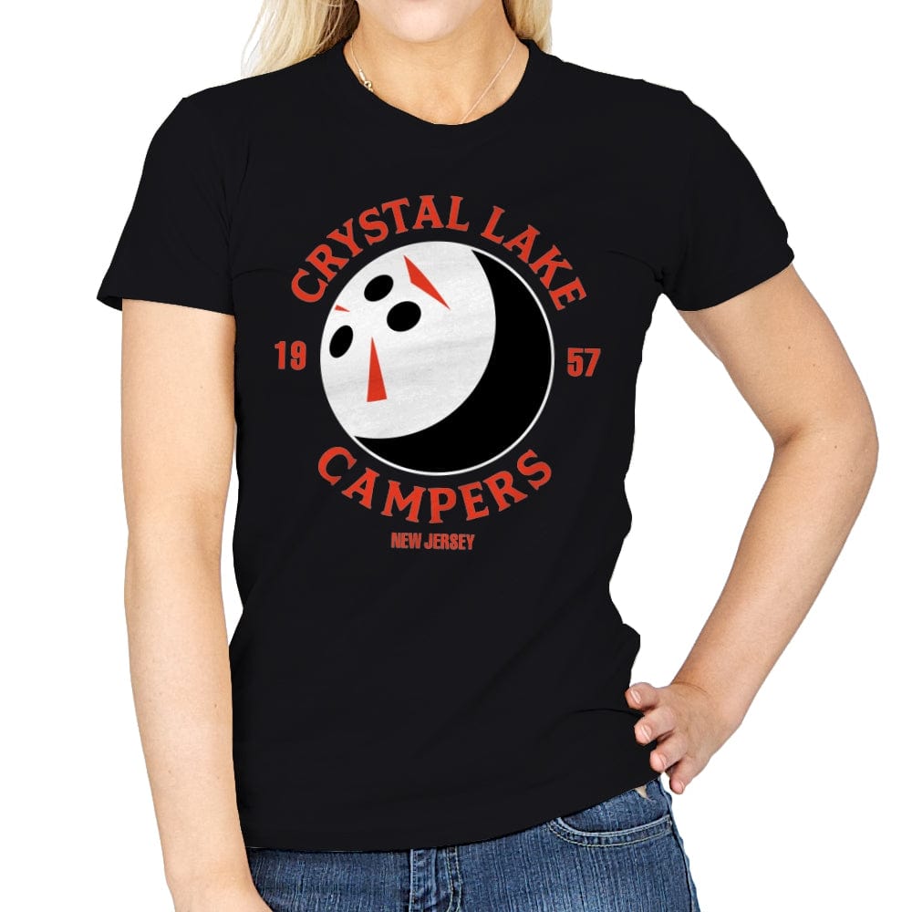 Crystal Lake Campers - Womens T-Shirts RIPT Apparel Small / Black