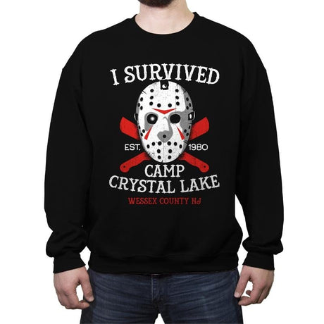 CRYSTAL LAKE SURVIVOR - Crew Neck Sweatshirt Crew Neck Sweatshirt RIPT Apparel Small / Black