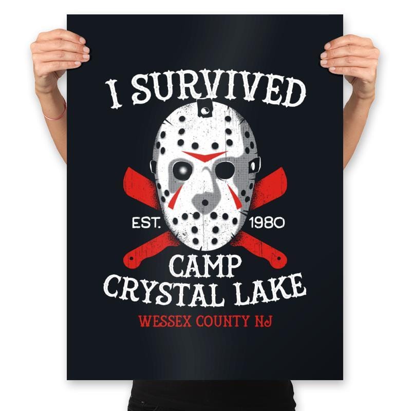 CRYSTAL LAKE SURVIVOR - Prints Posters RIPT Apparel 18x24 / Black