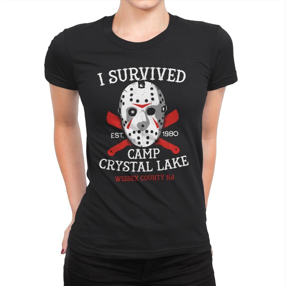 CRYSTAL LAKE SURVIVOR - Womens Premium T-Shirts RIPT Apparel Small / Black