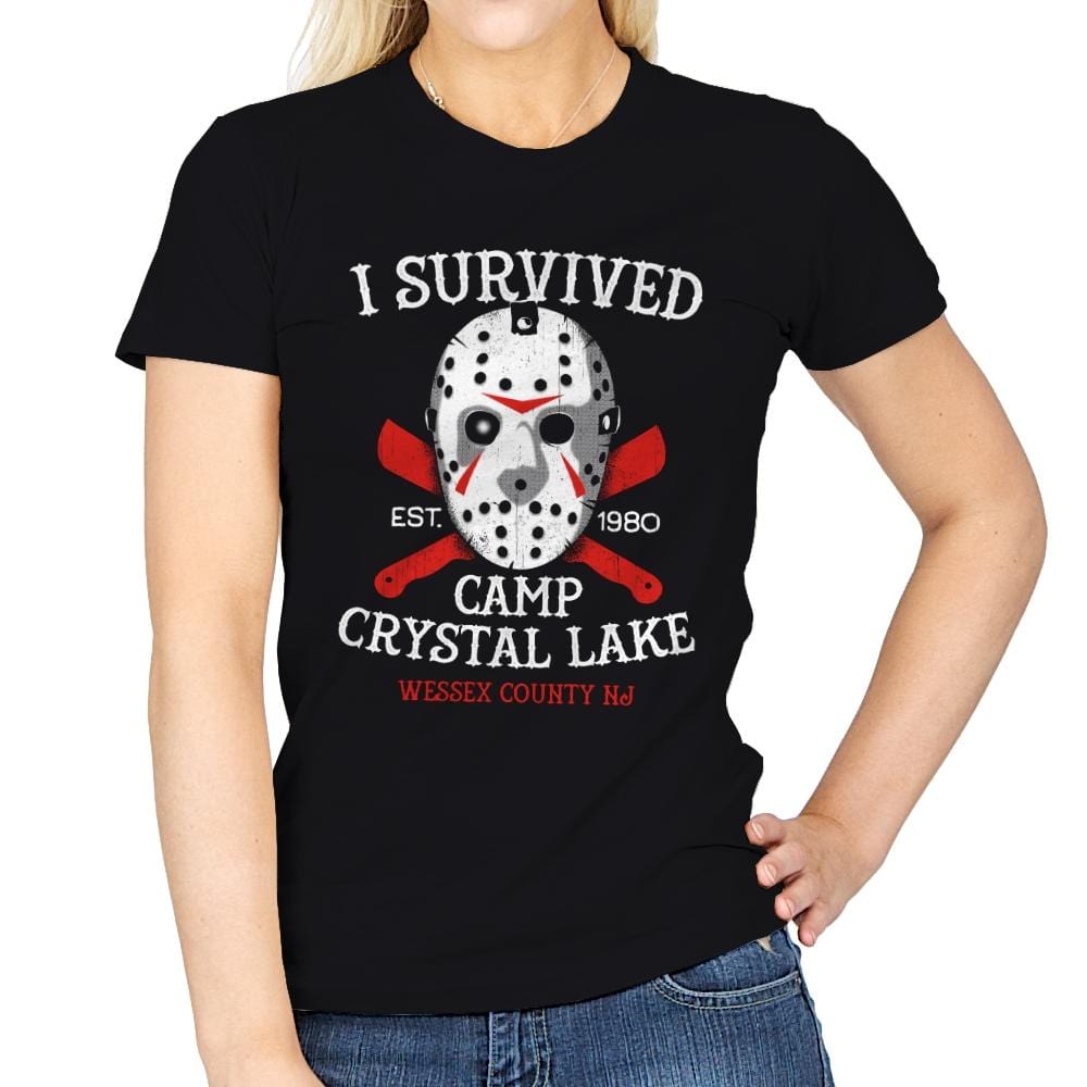 CRYSTAL LAKE SURVIVOR - Womens T-Shirts RIPT Apparel Small / Black