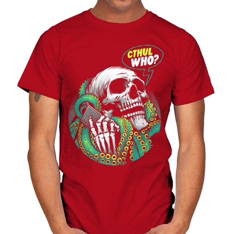 Cthul Who? - Mens T-Shirts RIPT Apparel Small / Red